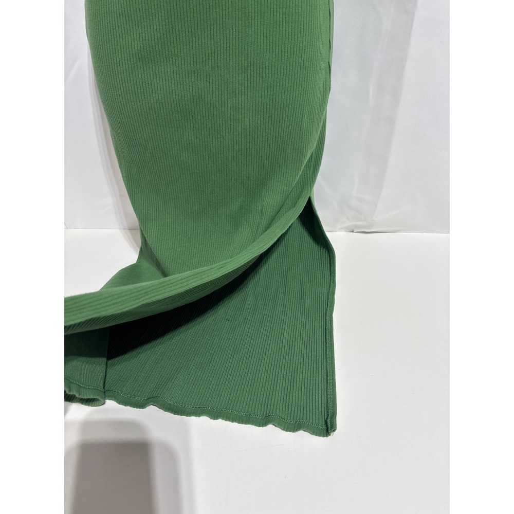 Victoria's‎ Secret PINK Ribbed Racerback Midi Dress Green Slit XS - Picture 2 of 10